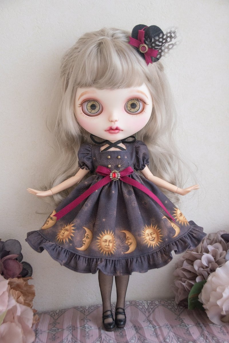 ブライス　服　ドレス　ワンピース　月と太陽のエクラタンワンピ　パープル - 其他 - 棉．麻 紫色