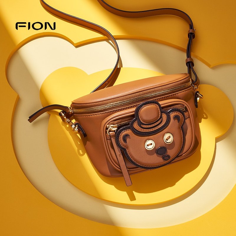 Minions Tim Leather Crossbody Belt Bag - Messenger Bags & Sling Bags - Genuine Leather Brown