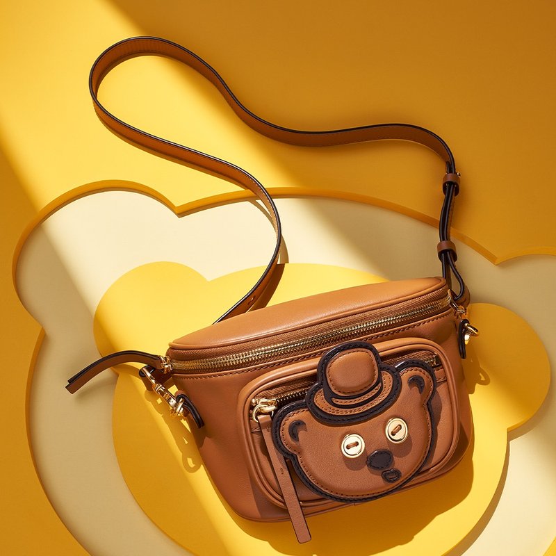 Minions Tim Leather Crossbody Belt Bag - Messenger Bags & Sling Bags - Genuine Leather Brown