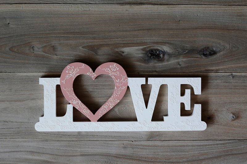 文字藝術 字母裝飾 沙崙玫瑰浮雕 LOVE 婚禮擺飾 - 擺飾/家飾品 - 木頭 