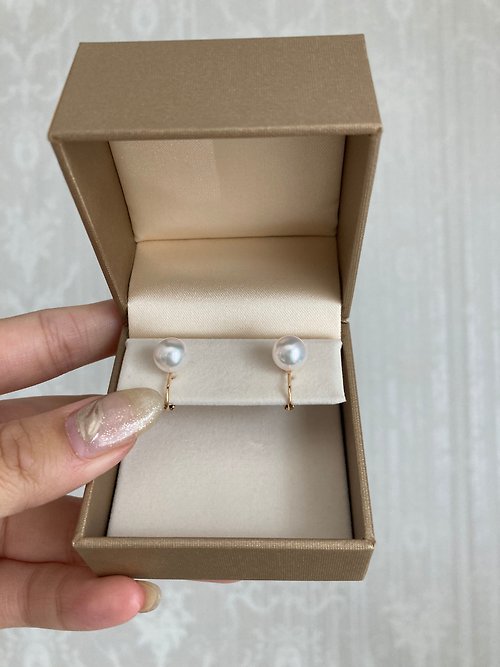 KOKO PEARL JEWELRY 日本直送 京都品牌 akoya珍珠耳夾 7-7.5mm 經典尺寸