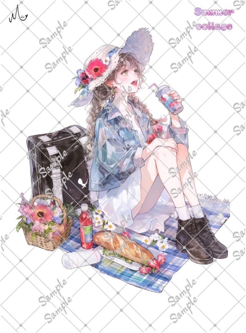 オリジナル人物ステッカー期間限定 Summerシリーズ 8月10日まで - 貼紙 - 紙 