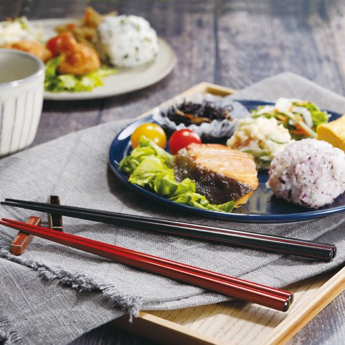 Hyozaemon 【日本製】若狹塗 塗漆圓角筷 黑 23.5cm / 紅21.5cm