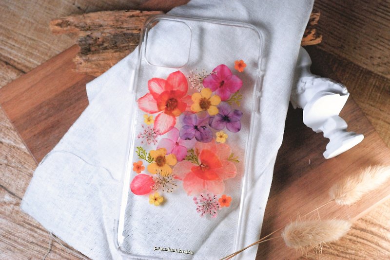 pressed flower phone case - เคส/ซองมือถือ - พืช/ดอกไม้ สีแดง