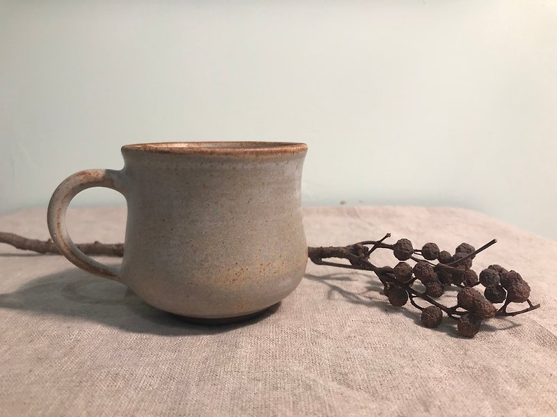 Mottled white coffee cup - แก้วมัค/แก้วกาแฟ - ดินเผา ขาว