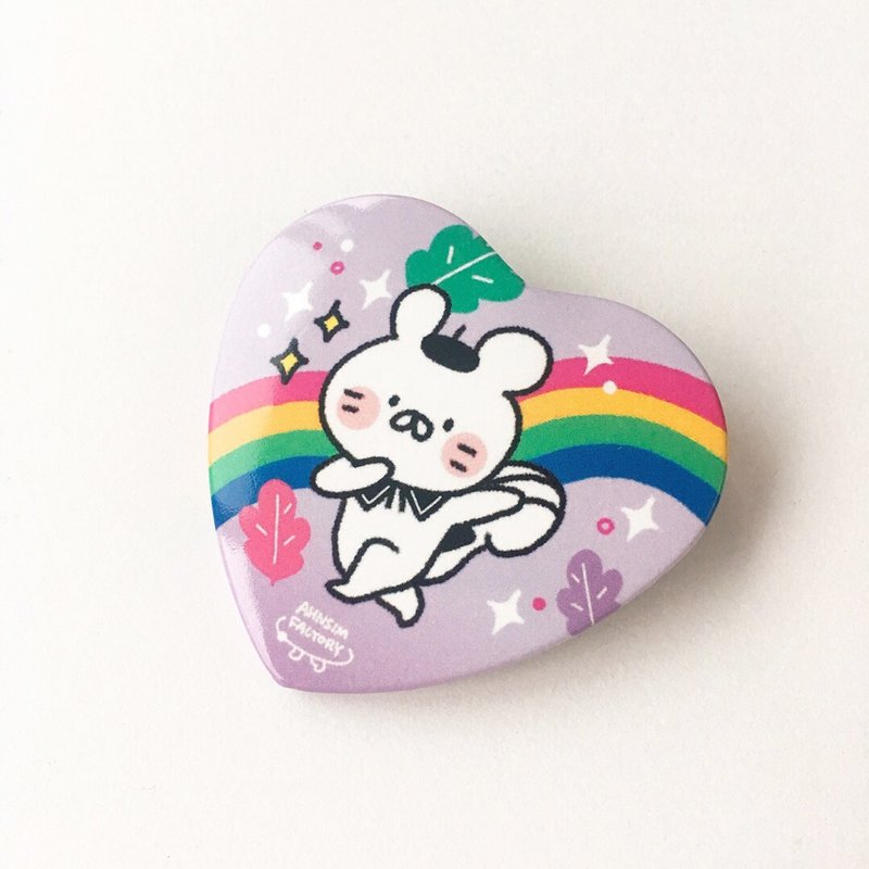 heart pin button - 胸針 - 其他金屬 