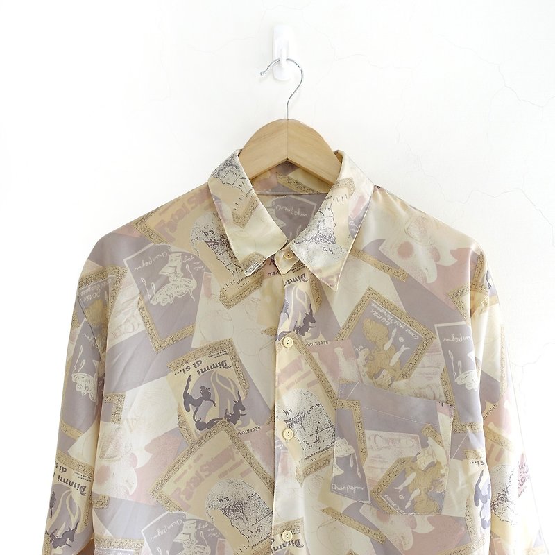 │Slowly│ Courteous - Vintage shirt │vintage. Vintage. - Men's Shirts - Polyester Multicolor