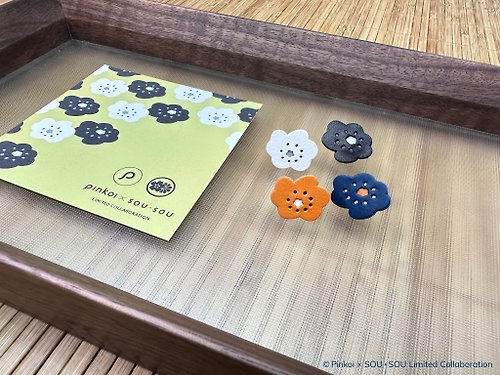 JK Collection 【Pinkoi x SOU・SOU】皮革微笑耳環【925純銀耳針/鍍銀耳夾】