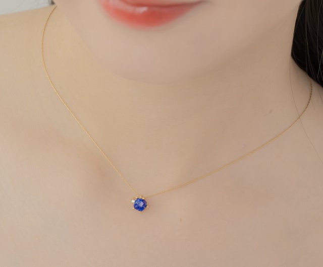 魚座の石】韓国製アクアマリン天然石ネックレス - ショップ EM