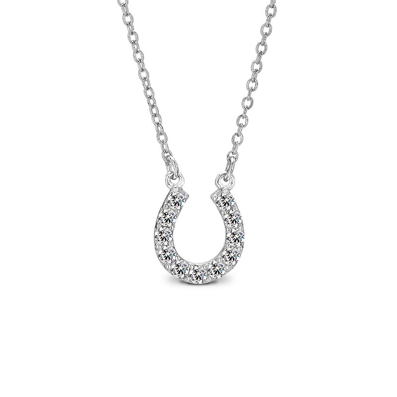 Happy Magic Horseshoe 925 Sterling Silver Necklace for Women