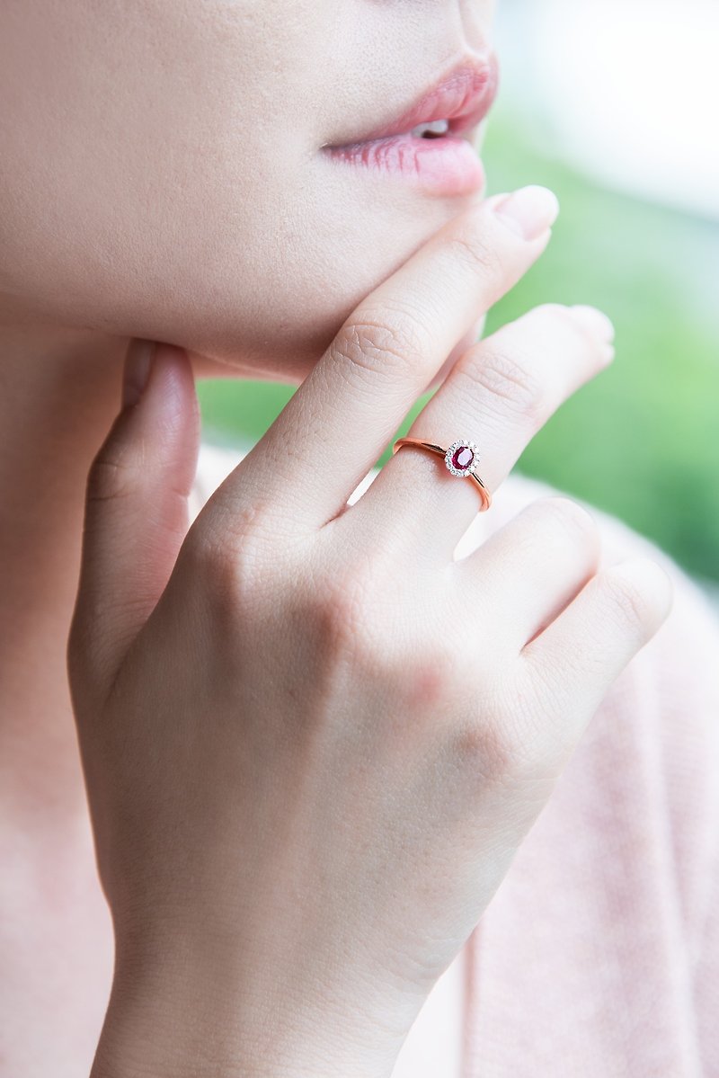 Ruby Magnificent Circle Diamond Ring- Rose Gold - แหวนทั่วไป - เครื่องประดับ 
