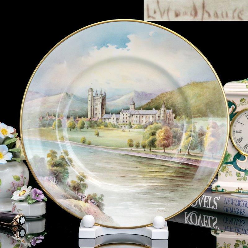 英國製Minton 全手繪巍然屹立女王莊園骨瓷盤掛盤稀有藝術收藏盤 - 擺飾/家飾品 - 瓷 