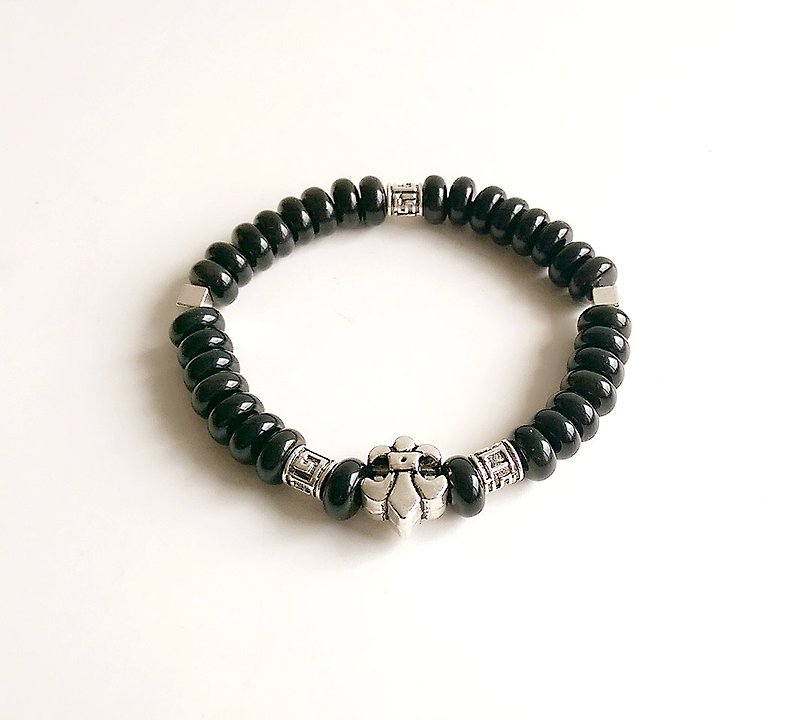 [Gem series] ingenuity natural mineral obsidian • bracelet - Bracelets - Paper Black