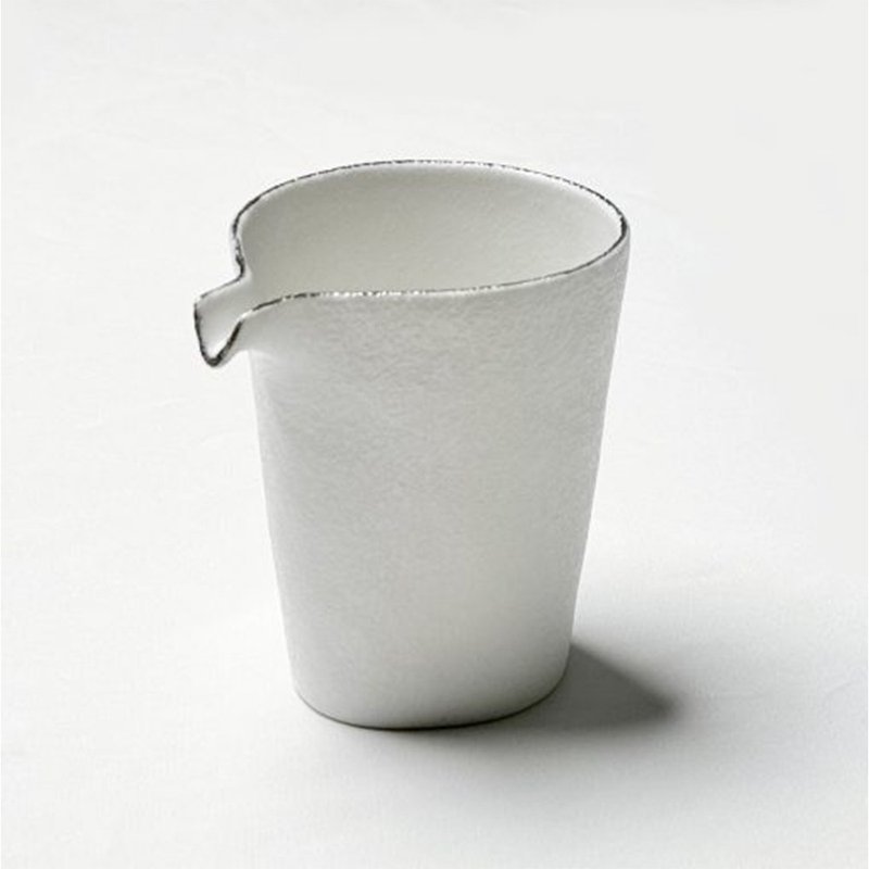 【父親節禮物】雪花釉 瀏銀片口壺 /金善窯 - 酒杯/酒器 - 瓷 白色