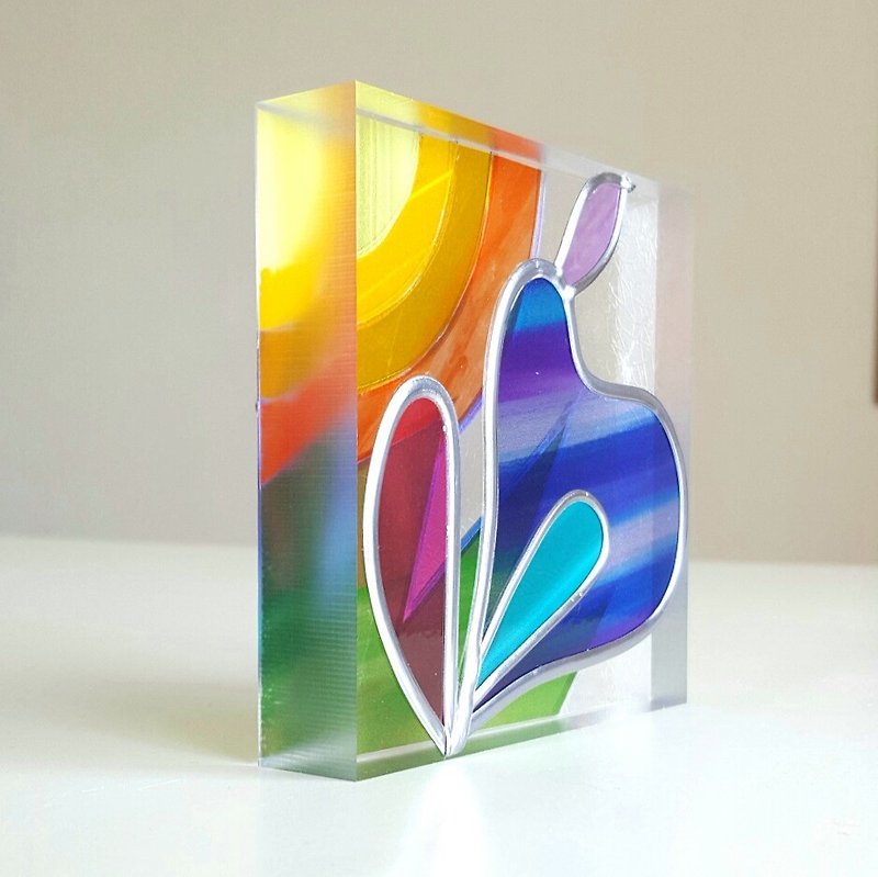 Healing art made with glass art Tinker Bell Sunshine 2 - 置物 - 紙 多色