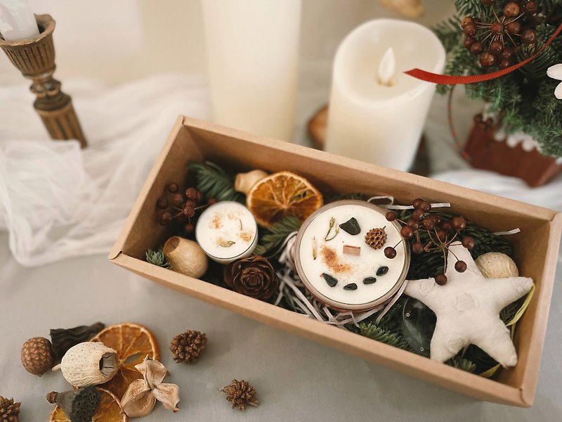 Christmas heart-warming scented candle gift box must receive woody fragrance in winter - เทียน/เชิงเทียน - น้ำมันหอม สีเขียว
