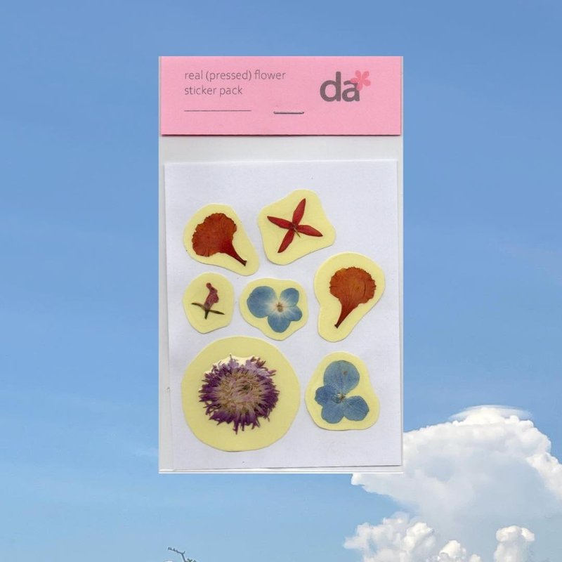 สติ๊กเกอร์ดอกไม้แห้ง ลายคละดอก  ไฮเดรนเยีย กลีบส้ม - สติกเกอร์ - พลาสติก หลากหลายสี