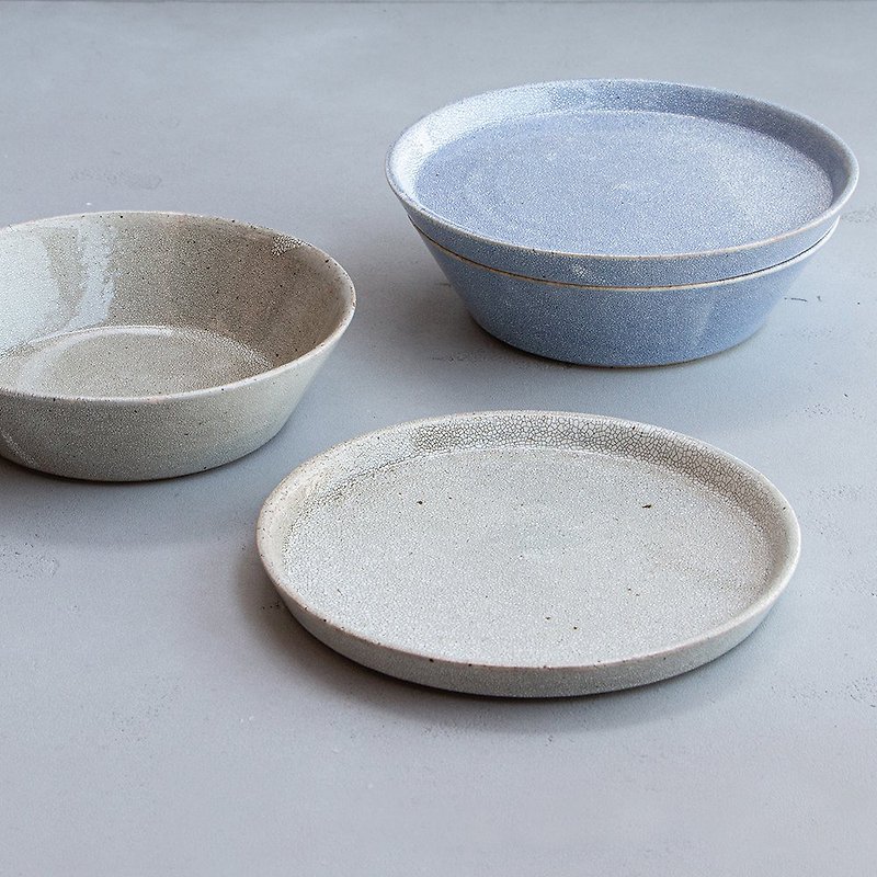 kasane 2pcs SET kairagi / - Plates & Trays - Pottery Gray