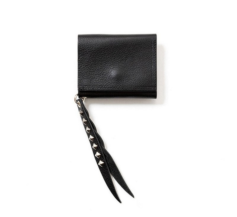 Calee Plane Leather Multi Wallet三折多功能編織皮飾皮包 - 錢包/皮夾/長短夾 - 其他材質 黑色