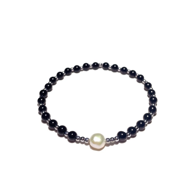 Black Pearl Bracelet 010 - 手鍊/手環 - 寶石 黑色