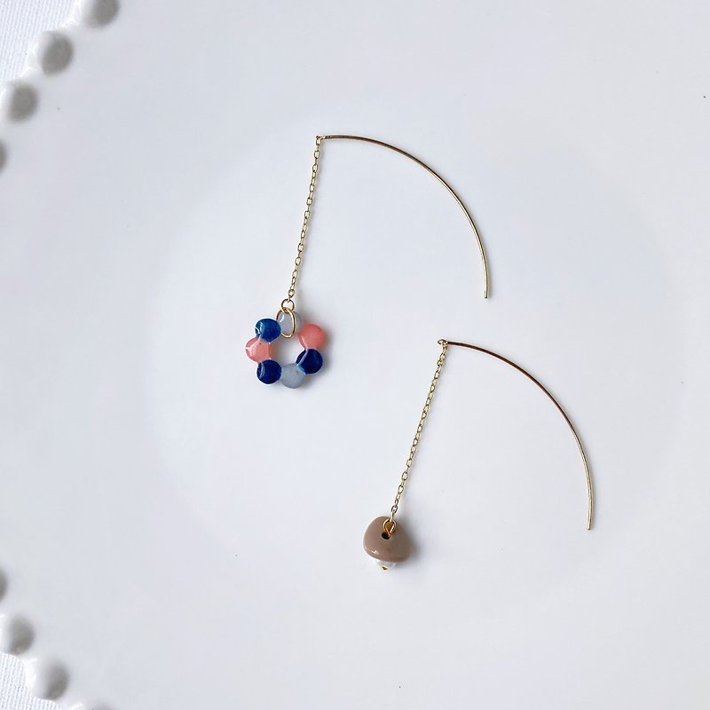 Raspberry Poti pin earrings - ต่างหู - เรซิน สีม่วง