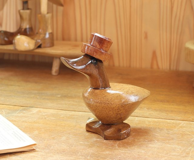 予約販売】インドネシアの手作り木彫りアヒルの置物 - ショップ