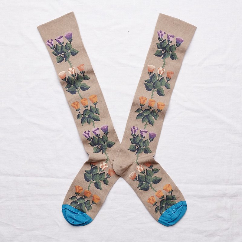 Bonne Maison morning dew morning flower cotton stockings - Socks - Cotton & Hemp Multicolor