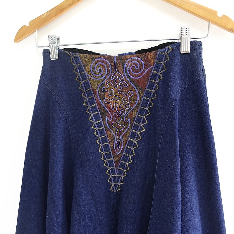 │Slowly│ denim vintage dress 2│vintage. Retro. Literature - Skirts - Cotton & Hemp Blue