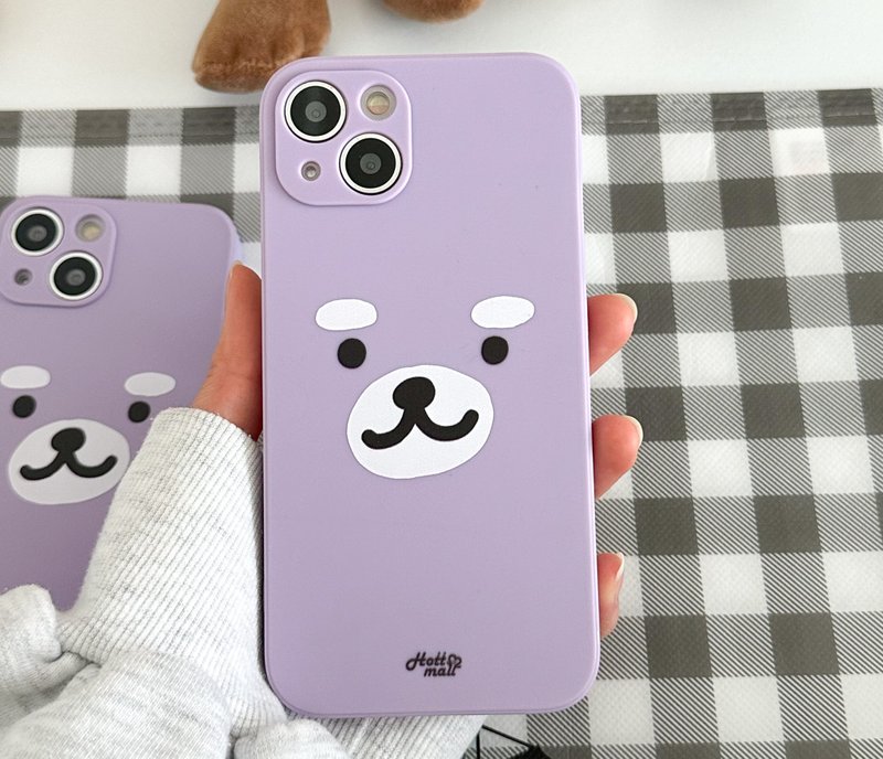 Mobile Phone Case, Multiple Models Support, Bear Silicone Case - เคส/ซองมือถือ - ซิลิคอน สีม่วง