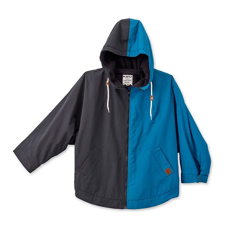 【西雅圖 KAVU】Arbor 休閒雙色斗篷外套 北海 #2106 - 女大衣/外套 - 聚酯纖維 藍色