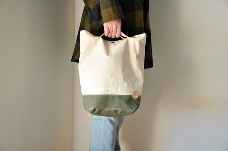 HB11 Wei round bucket bag-lime green - กระเป๋าแมสเซนเจอร์ - ผ้าฝ้าย/ผ้าลินิน สีเขียว