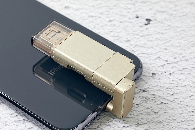 TEKQ iPhone uDriveツイスターライトニングUSB3.1 64G USBフラッシュドライブ-4色 - USBメモリー - 金属 多色