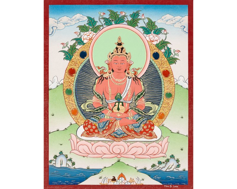無量壽佛唐卡畫 | 西藏唐卡畫 | 宗教牆面裝飾 - 壁貼/牆壁裝飾 - 其他材質 多色