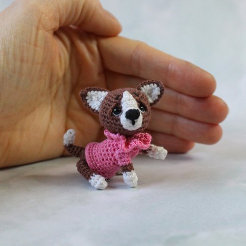 Miniature crocheted puppy Chihuahua. Dollhouse miniature. - Shop  Microtoysby Kids' Toys - Pinkoi