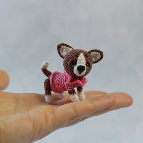 Miniature crocheted puppy Chihuahua. Dollhouse miniature. - Shop  Microtoysby Kids' Toys - Pinkoi