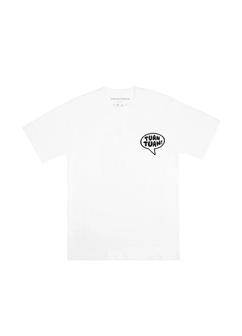 團團 x Kevin Lyons 小怪獸國際聯名棉質T-shirt - 女 T 恤 - 棉．麻 白色