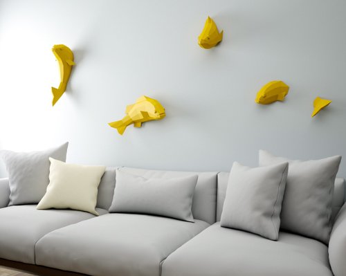 InArtCraft Papercraft 3D fish, Origami paper craft, Paper sculpture 3D, DIGITAL TEMPLATE
