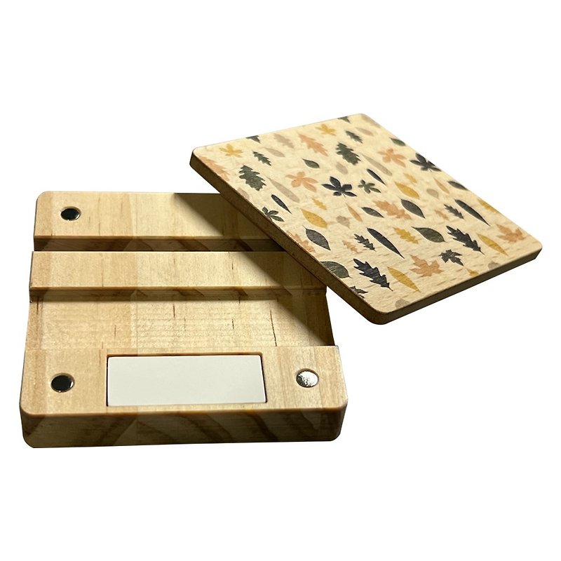Wood Block Essential Oil Diffuser Phone Stand Leaves Custom Gift Phone Holder - ที่ตั้งมือถือ - ไม้ หลากหลายสี