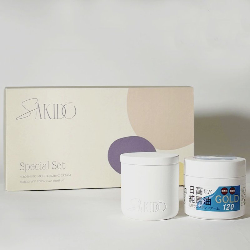 【SAKIDO】Proper care and moisturizing gift box essential oil warm-sensing candle + Japanese Hidaka horse oil - Fragrances - Other Materials 