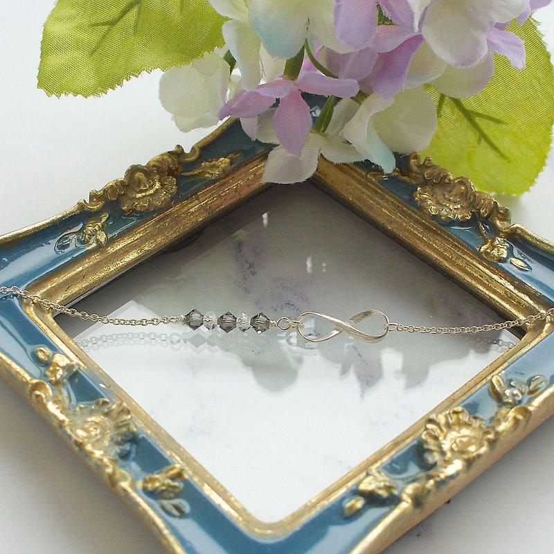 Austrian Black Diamond Crystal Bracelet - Bracelets - Gemstone Silver