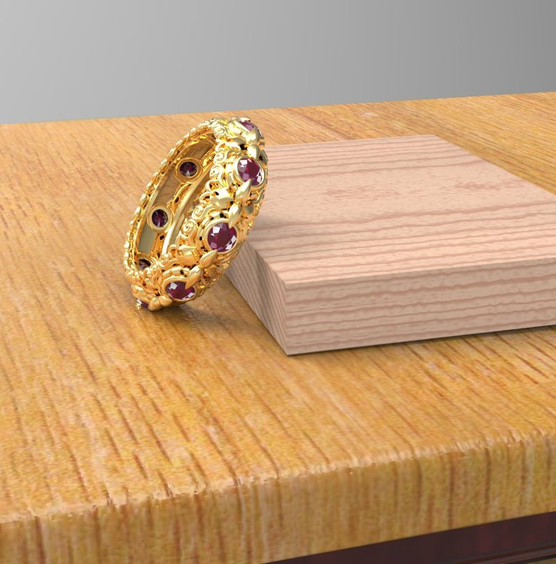 Natural Red Ruby Gemstone Ring,925 silver, Thai ruby ring for July birthday - 戒指 - 銀 咖啡色