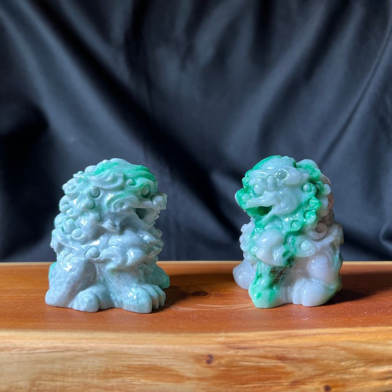 Mythical beast | Pair of Pixiu ornaments - Items for Display - Jade Green