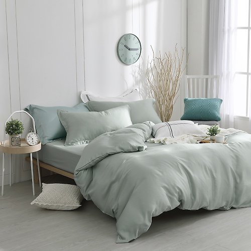 OLIVIA 原創設計寢具 DR3000 湖綠 80支天絲系萊賽爾/床包枕套組/床包被套組