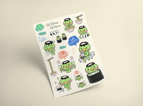 ManyMuchMore PVC Sticker Kappa Enjoy Eating - A5 Water proof - Kiss cut