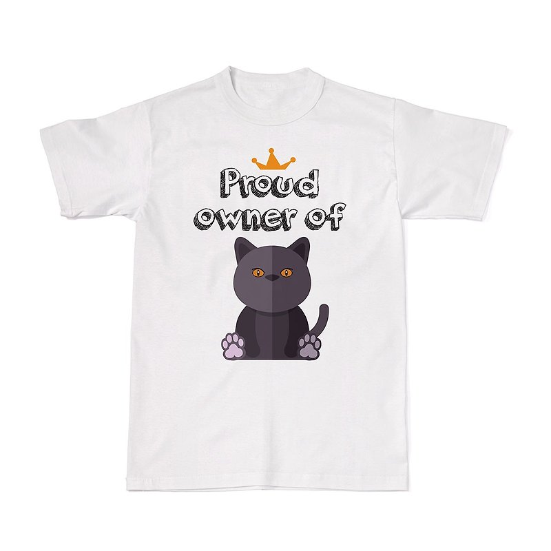 誇り高き猫の飼い主のTシャツ-ブリティッシュキャット - Tシャツ - コットン・麻 ホワイト