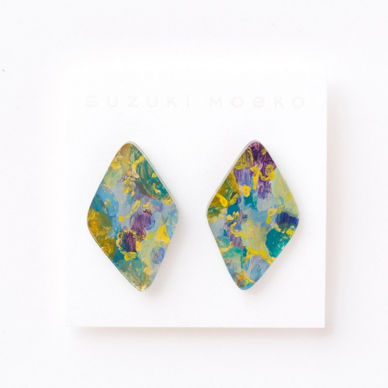 pierce (針式) - Earrings & Clip-ons - Acrylic Blue