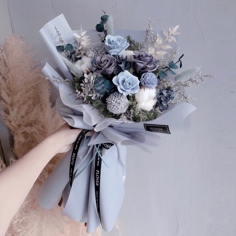 莫蘭迪灰永生花束 - 擺飾/家飾品 - 植物．花 