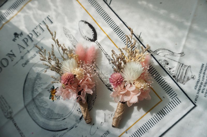Preserved flowers immortalized flowers dried flowers. Groom / groomsmen bridesmaid / wedding officiate, corsage happiness - ตกแต่งต้นไม้ - พืช/ดอกไม้ สึชมพู
