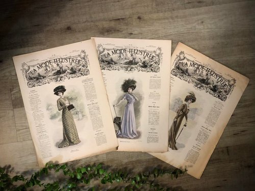 珍しいフランスの100年前のファッション雑誌LaModeIllustrée