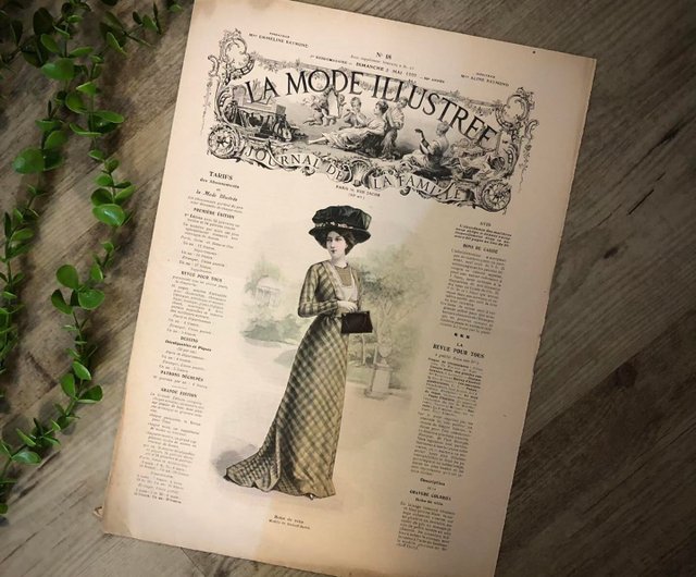 珍しいフランスの100年前のファッション雑誌LaModeIllustréeカバー